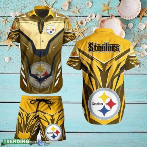 Pittsburgh Steelers NFL Bright Hawaiian Shirt And Short For Best Fans New Trends For This Summer Beach