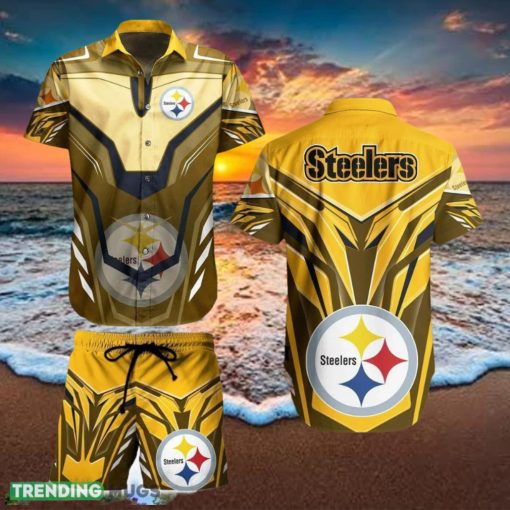 Pittsburgh Steelers NFL Bright Hawaiian Shirt And Short For Best Fans New Trends For This Summer Beach