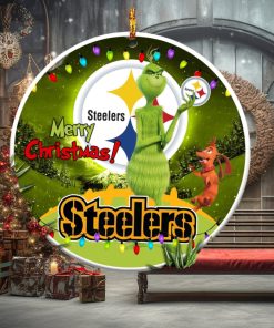 Pittsburgh Steelers NFL Funny Grinch Christmas Ornaments