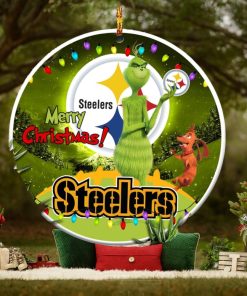 Pittsburgh Steelers NFL Funny Grinch Christmas Ornaments