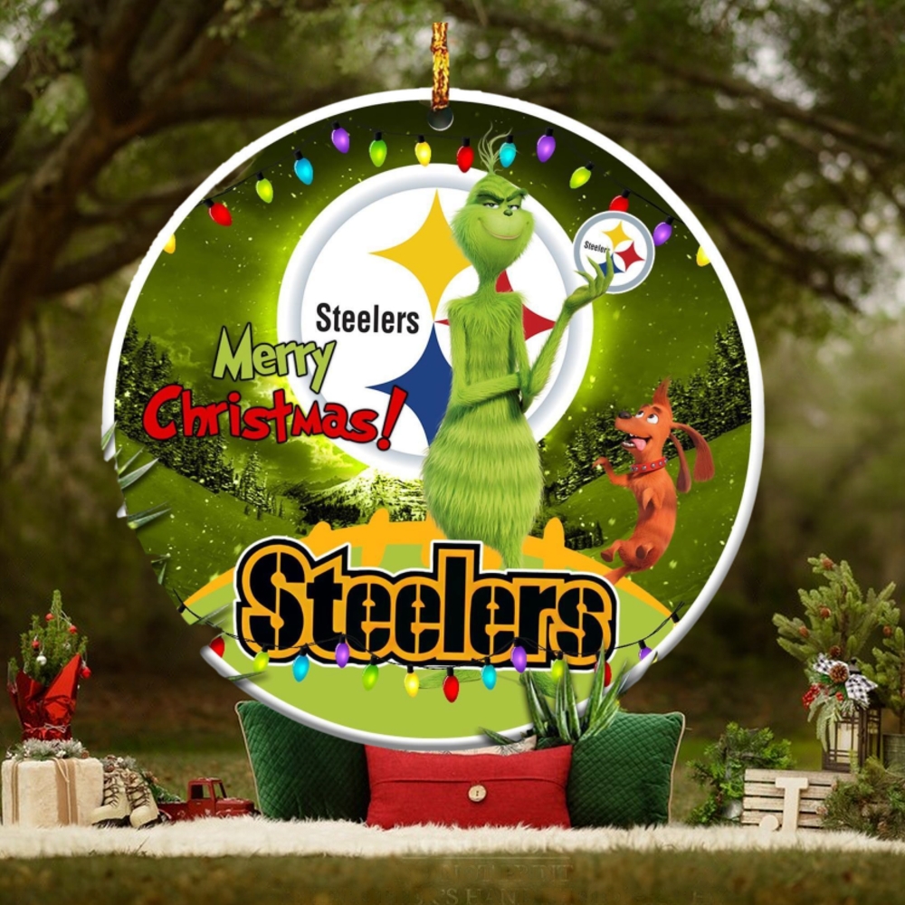 Pittsburgh Steelers NFL Funny Grinch Christmas Ornaments Pittsburgh Steelers NFL Funny Grinch Christmas Ornaments