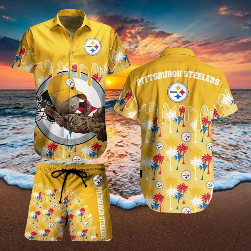 Pittsburgh Steelers NFL Groot Graphic New Trends Hawaiian Shirt And Short For Men Women Gift Summer Beach Team Holiday Pittsburgh Steelers NFL Groot Graphic New Trends Hawaiian Shirt And Short For Men Women Gift Summer Beach Team Holiday