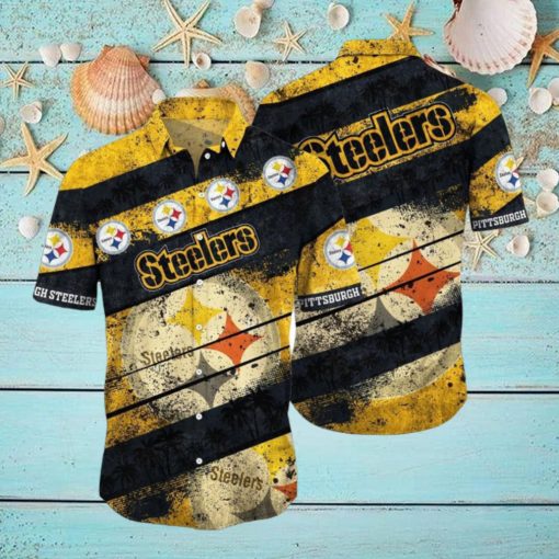 Pittsburgh Steelers NFL Hawaiian Shirt 3D Printed Graphic Tropical Pattern Short Sleeve Summer For Fans