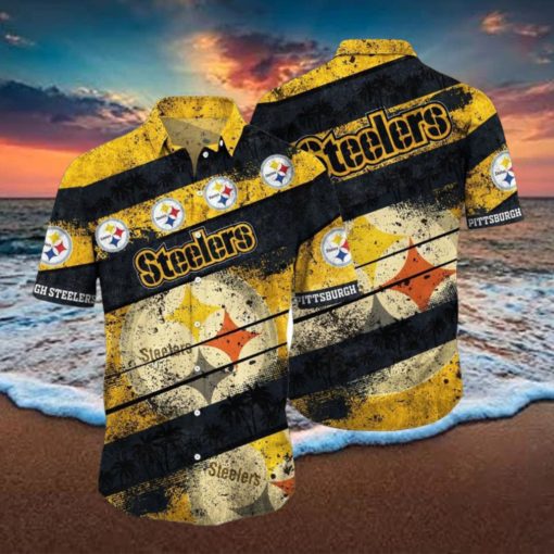 Pittsburgh Steelers NFL Hawaiian Shirt 3D Printed Graphic Tropical Pattern Short Sleeve Summer For Fans
