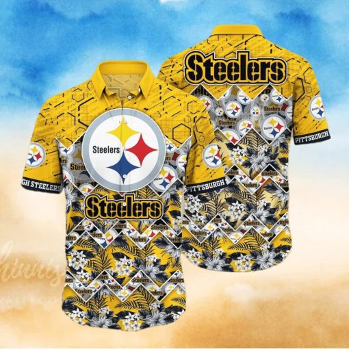 Pittsburgh Steelers NFL Hawaiian Shirt And Short  Graphic Tropical Pattern 3D Printed Beach Shirt Summer Best Gift For Fan