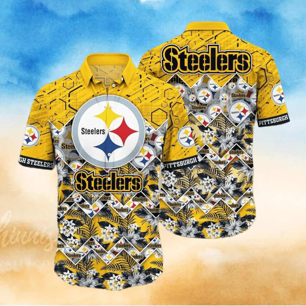 Pittsburgh Steelers NFL Hawaiian Shirt And Short  Graphic Tropical Pattern 3D Printed Beach Shirt Summer Best Gift For Fan Pittsburgh Steelers NFL Hawaiian Shirt And Short  Graphic Tropical Pattern 3D Printed Beach Shirt Summer Best Gift For Fan