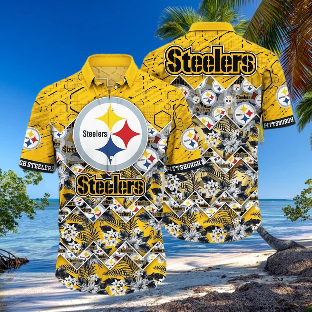 Pittsburgh Steelers NFL Hawaiian Shirt And Short  Graphic Tropical Pattern 3D Printed Beach Shirt Summer Best Gift For Fan Pittsburgh Steelers NFL Hawaiian Shirt And Short  Graphic Tropical Pattern 3D Printed Beach Shirt Summer Best Gift For Fan