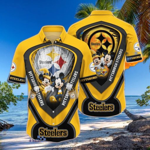 Pittsburgh Steelers NFL Hawaiian Shirt Graphic Mickey Halloween Night Style Hot Trending For Fans