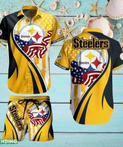 Pittsburgh Steelers NFL Hawaiian Shirt Vintage US Flag Graphic Trends Summer Gift For Men Women Fan NFL