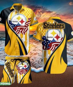 Pittsburgh Steelers NFL Hawaiian Shirt Vintage US Flag Graphic Trends Summer Gift For Men Women Fan NFL