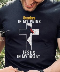 Pittsburgh Steelers NFL In My Veins Jesus In My Heart Cross 2024 T Shirt