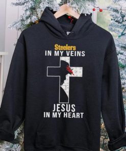 Pittsburgh Steelers NFL In My Veins Jesus In My Heart Cross 2024 T Shirt