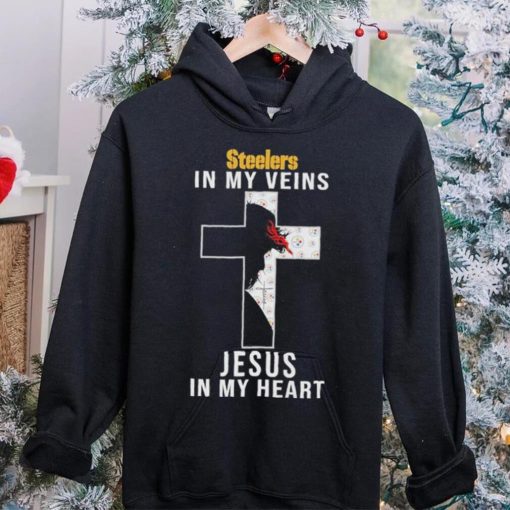 Pittsburgh Steelers NFL In My Veins Jesus In My Heart Cross 2024 T Shirt