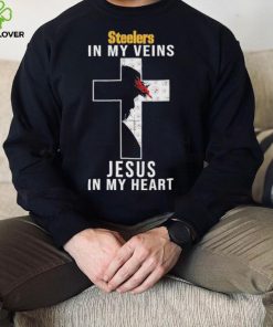 Pittsburgh Steelers NFL In My Veins Jesus In My Heart Cross 2024 T Shirt