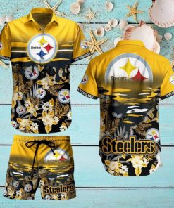 Pittsburgh Steelers NFL SAS Tropical Pattern Beach New Trends Best Fan Hawaiian Shirt And Short For Men Women Gift Summer Beach Team Holiday
