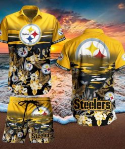 Pittsburgh Steelers NFL SAS Tropical Pattern Beach New Trends Best Fan Hawaiian Shirt And Short For Men Women Gift Summer Beach Team Holiday