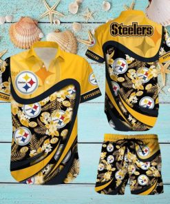 Pittsburgh Steelers NFL SAS Tropical Pattern Exotic Summer Beach Team Hawaiian Shirt And Short For Mem Women Gift