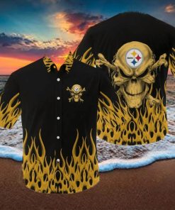 Pittsburgh Steelers NFL Skull Halloween Gift Fans Hawaiian Shirt For Men And Women