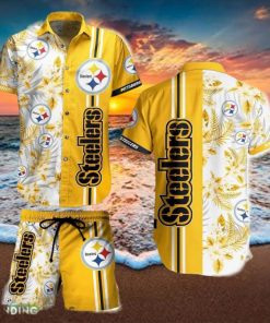 Pittsburgh Steelers NFL Tropical Pattern Hawaiian Shirt And Short For Men Women Gift Summer Beach Team Holiday