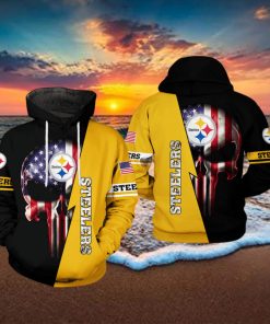 Pittsburgh Steelers NFL US Flag Skull Team 3D Printed Hoodie