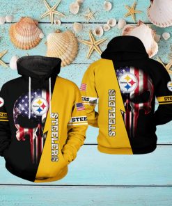 Pittsburgh Steelers NFL US Flag Skull Team 3D Printed Hoodie