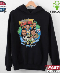 Pittsburgh Steelers NFL Football Team BH 2024 Caricatures Graphic Shirt, showcasing fun caricatures of the team for passionate fans.