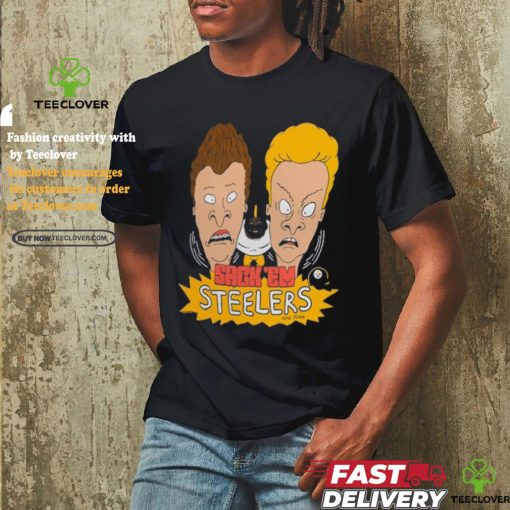 Pittsburgh Steelers NFL x Homage x Beavis and Butt Head Unisex Tri Blend T Shirt