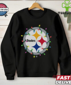 Pittsburgh Steelers Primary Logo Holiday Lights T Shirt