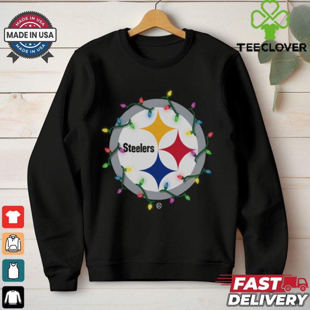 Pittsburgh Steelers Primary Logo Holiday Lights T Shirt Pittsburgh Steelers Primary Logo Holiday Lights T Shirt