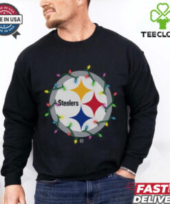 Pittsburgh Steelers Primary Logo Holiday Lights T Shirt