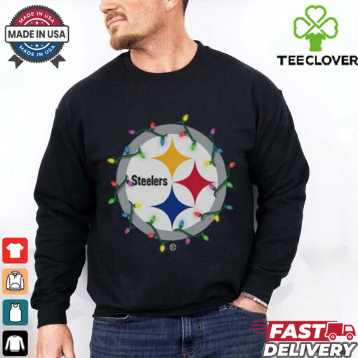 Pittsburgh Steelers Primary Logo Holiday Lights T Shirt