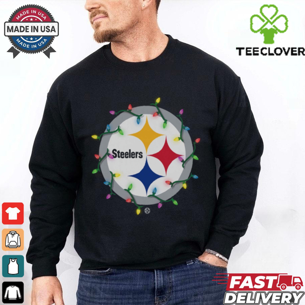 Pittsburgh Steelers Primary Logo Holiday Lights T Shirt Pittsburgh Steelers Primary Logo Holiday Lights T Shirt