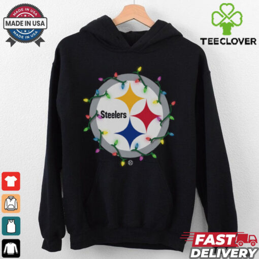 Pittsburgh Steelers Primary Logo Holiday Lights T Shirt