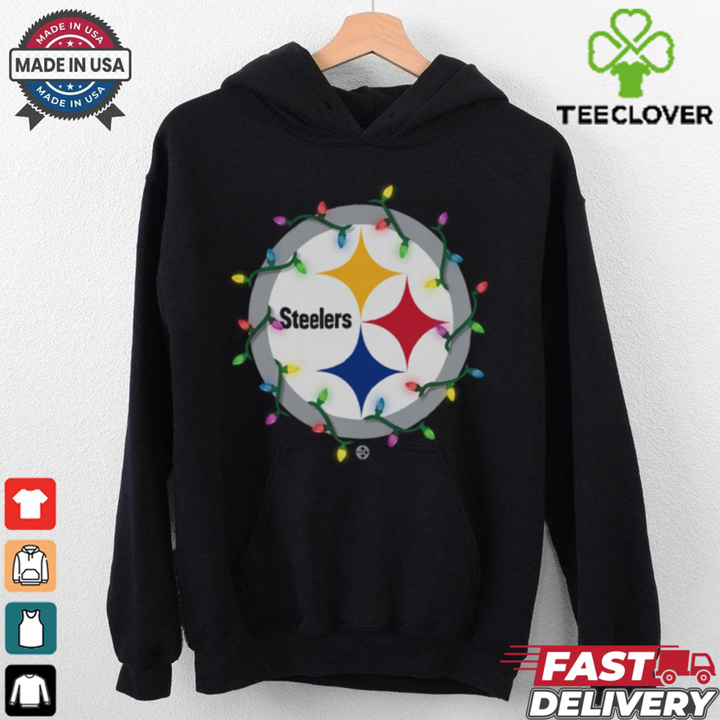 Pittsburgh Steelers Primary Logo Holiday Lights T Shirt Pittsburgh Steelers Primary Logo Holiday Lights T Shirt