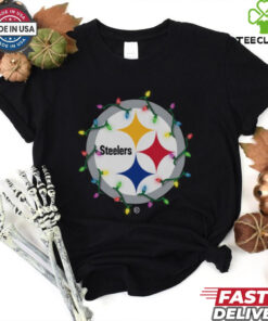 Pittsburgh Steelers Primary Logo Holiday Lights T Shirt