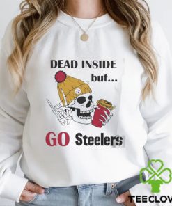 Pittsburgh Steelers Skeleton Dead Inside But Packers Logo Shirt