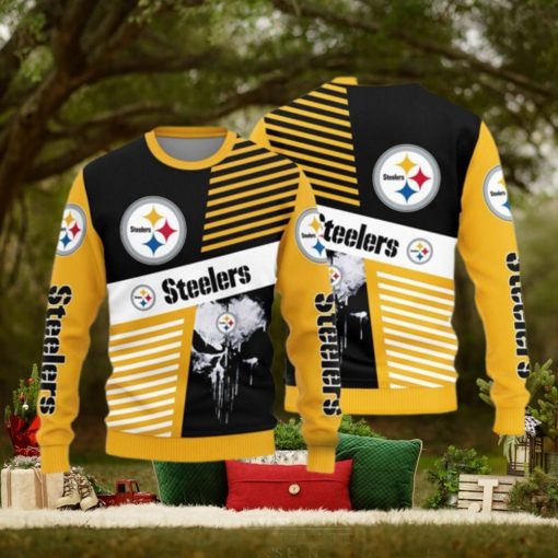 Pittsburgh Steelers Skull Pattern Knitted Sweater For Christmas