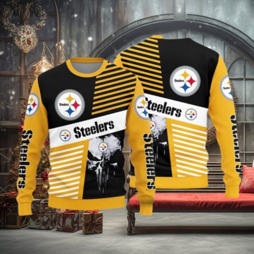 Pittsburgh Steelers Skull Pattern Knitted Sweater For Christmas