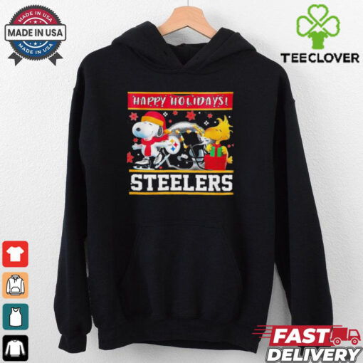 Pittsburgh Steelers Snoopy and Woodstock Happy Holidays hoodie, sweater, longsleeve, shirt v-neck, t-shirt