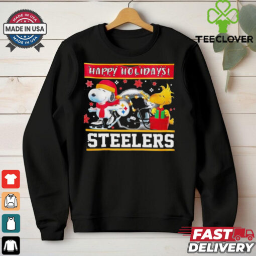 Pittsburgh Steelers Snoopy and Woodstock Happy Holidays hoodie, sweater, longsleeve, shirt v-neck, t-shirt