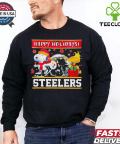 Pittsburgh Steelers Snoopy and Woodstock Happy Holidays hoodie, sweater, longsleeve, shirt v-neck, t-shirt