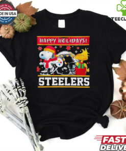 Pittsburgh Steelers Snoopy and Woodstock Happy Holidays hoodie, sweater, longsleeve, shirt v-neck, t-shirt