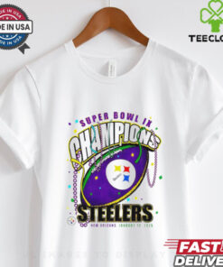 Pittsburgh Steelers Super Bowl IX Champions New Orleans Shirt featuring a bold design that celebrates the Steelers’ historic victory in Super Bowl IX. Honor the team's legacy and iconic win in New Orleans with this commemorative, championship apparel.