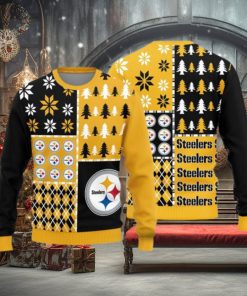 Pittsburgh Steelers Teams Pine Trees Pattern Knitted Sweater For Christmas