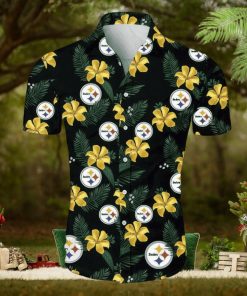 Pittsburgh Steelers Tropical Flower Pattern Hawaiian Shirt Beach Shirt NFL