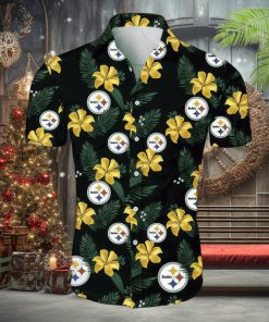 Pittsburgh Steelers Tropical Flower Pattern Hawaiian Shirt Beach Shirt NFL