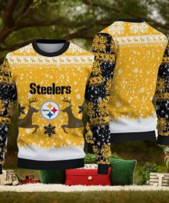 Pittsburgh Steelers Ugly Christmas Reindeer Xmas Sweater Gather Gift Mens Women