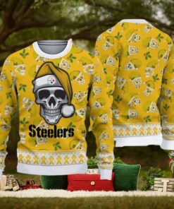Pittsburgh Steelers Ugly Christmas Skull Xmas Sweater Holly Gift Mens Women