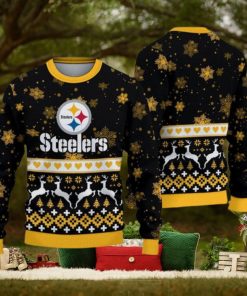 Pittsburgh Steelers Ugly Christmas Snow Xmas Sweater Wreath Gift Mens Women