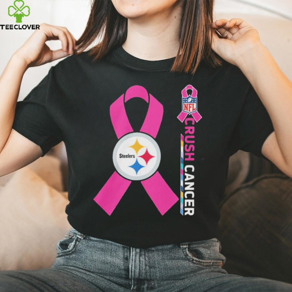 Crush Cancer Pittsburgh Steelers NFL Shirt Cancer Support Women